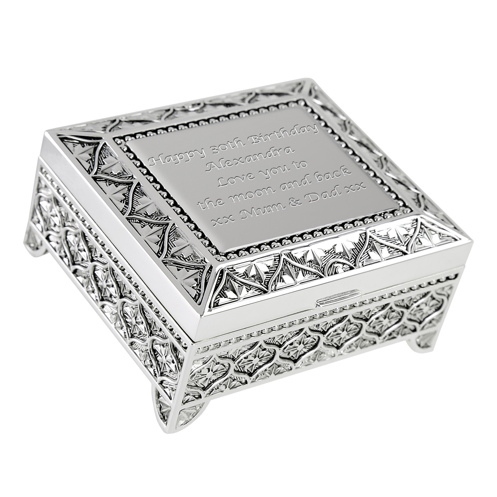 Girl's 30th Birthday Gift Thirtieth Birthday Silver Plated Trinket Box For Girls