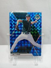 2021 Panini Mosaic Reactive Blue  A.J. Puk #136 Card Oakland Athletics