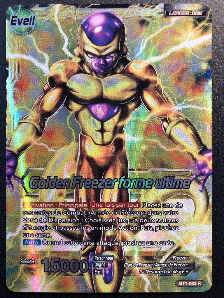 Carte Dragon Ball Super GOLDEN FREEZER FORME ULTIME BT1-083 R DBZ FR NEUF
