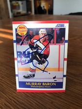 1990-91 SCORE #399 MURRAY BARON SIGNED AUTOGRAPHED CARD C
