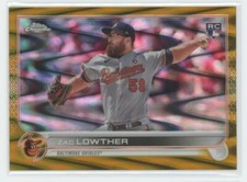 2022 Topps Chrome Gold Ray Wave Refractor Zac Lowther RC 15/50 Baltimore Orioles
