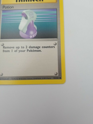 Pokémon TCG Potion Base Set 94/102 Regular Unlimited Common - Picture 3 of 4