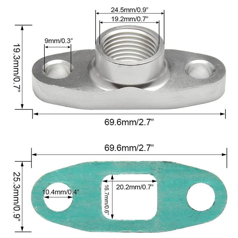 Kit completo de alimentação de óleo linha de drenagem turbo carregador EUA compatível com T3 T4 GT35 T70 T66 - Imagem 4 de 4