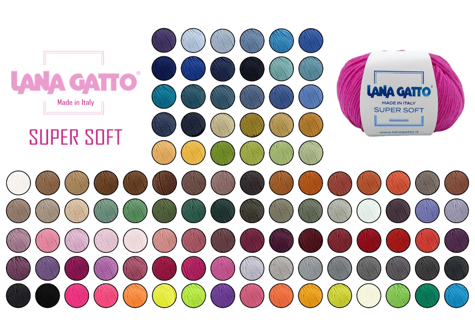 Merinowolle Lana Gatto Super Soft 100% Extrafines Merino Garn 50g auf 125m