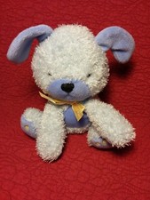 Child Of Mine Carters Blue Yellow Ribbon Plush Puppy Dog Woof Noise Sound 6" sit