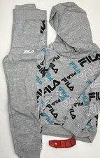FILA Little boys 2 pcs jogger with hooded pullover size 4 Gray Heather color