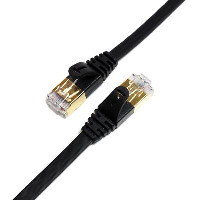 - 50FT - CAT7 10 Gigabit Ethernet Ultra Flat Patch Cable for Modem Router LAN...