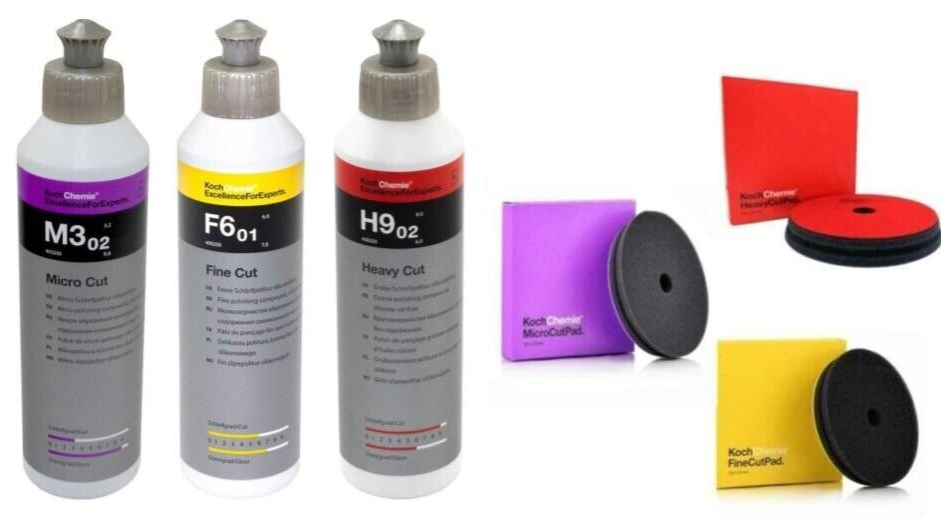 Koch Chemie Polishing Compound Bundle 3 stage (8.45 oz) with (6 Inch ...