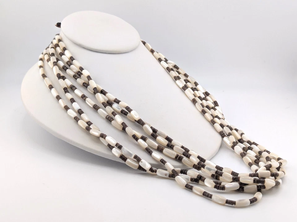 Santo Domingo Kewa Necklace MOP Shell Heishi Handmade by B Coriz NA Jewelry - Image 2 of 4