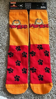 Garfield Odd Sox Crazy Socks Mens Size 6-13 Crew Socks Novelty Gift Gag