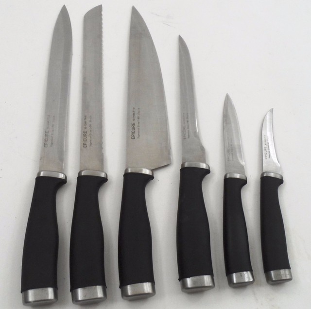 6 Stainless Steel Hampton Epicure Kitchen Knives Bread Chef