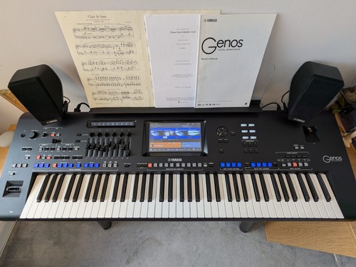 Yamaha Genos 76 Key Keyboard + GNS- MS01 Music Speakers + Yamaha L-7B Stand - Picture 2 of 9