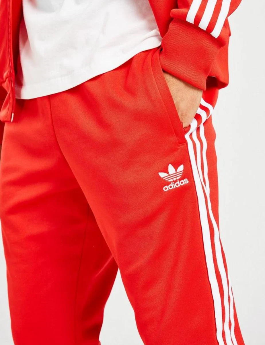 NEW MEN'S ADIDAS ORIGINALS SUPERSTAR CUFFED TRACK PANTS ~SIZE 2XL #HF2134  RED