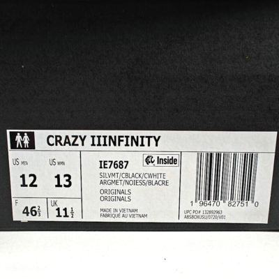 トゥディ トゥディ Size 12 - Adidas Crazy IIInfinity Silver for sale online