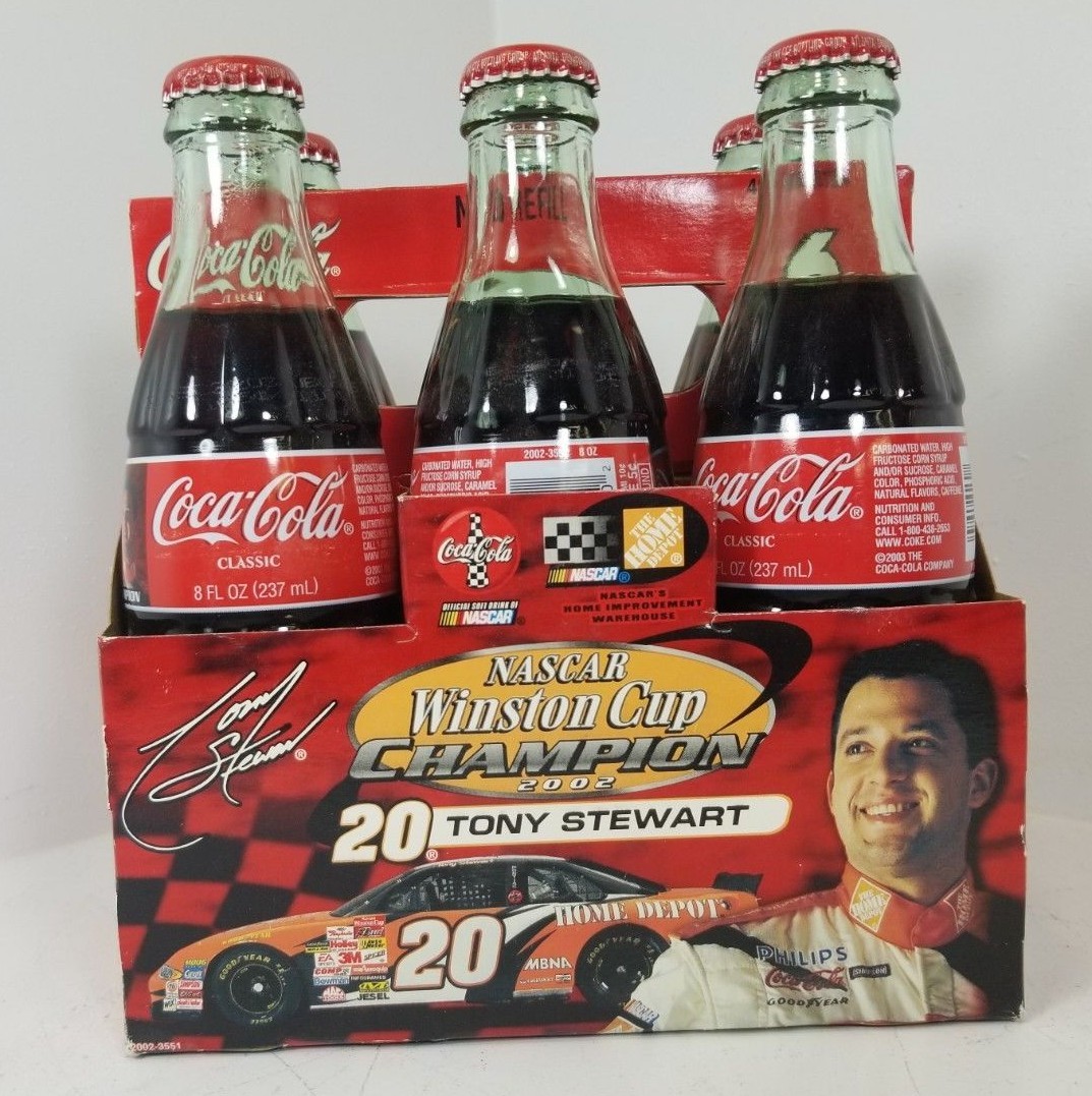 Coca-Cola bottles 2002 NASCAR Winston Cup Champion Tony Stewart (6 