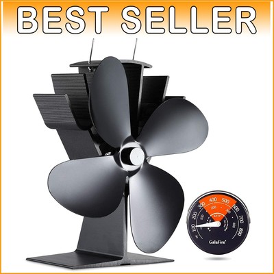 Aluminum Heat Powered Wood Stove Fan - Silent, Compact & Efficient Home Heating