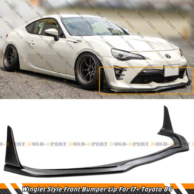 For 2017-2020 Toyota 86 Winglet Style Matte Black Front Bumper Lip