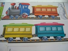 Choo Choo Train Wall Wallies Wall Stickers Decor Bedroom Bathroom Kitchen Den 