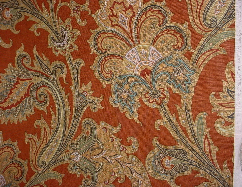 5-1/8Y Lee Jofa 2000128 Giovanni Paisley Nutmeg Floral Print Upholstery Fabric - Image 2 of 4