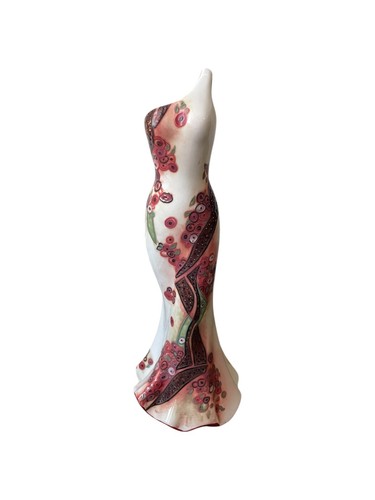 Benaya Dress Ceramic Vase Art Deco Floral Lee 2006 12”