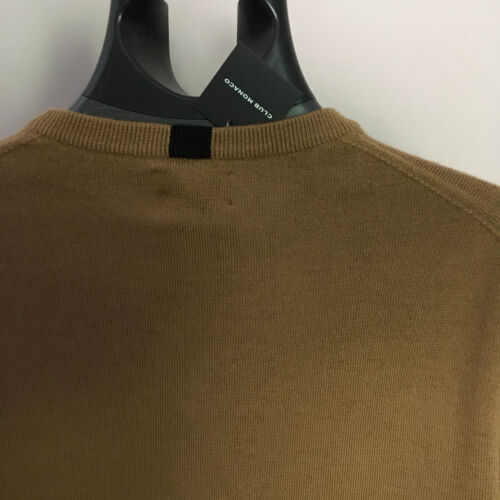 NWT Club Monaco Men's 100% Wool Lightweight Crew Chandails Pullover Camel Size M - Picture 5 of 9
