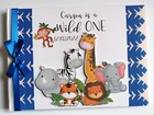 Personalised Safari Birthday Guest book, Boys safari Wild One birthday