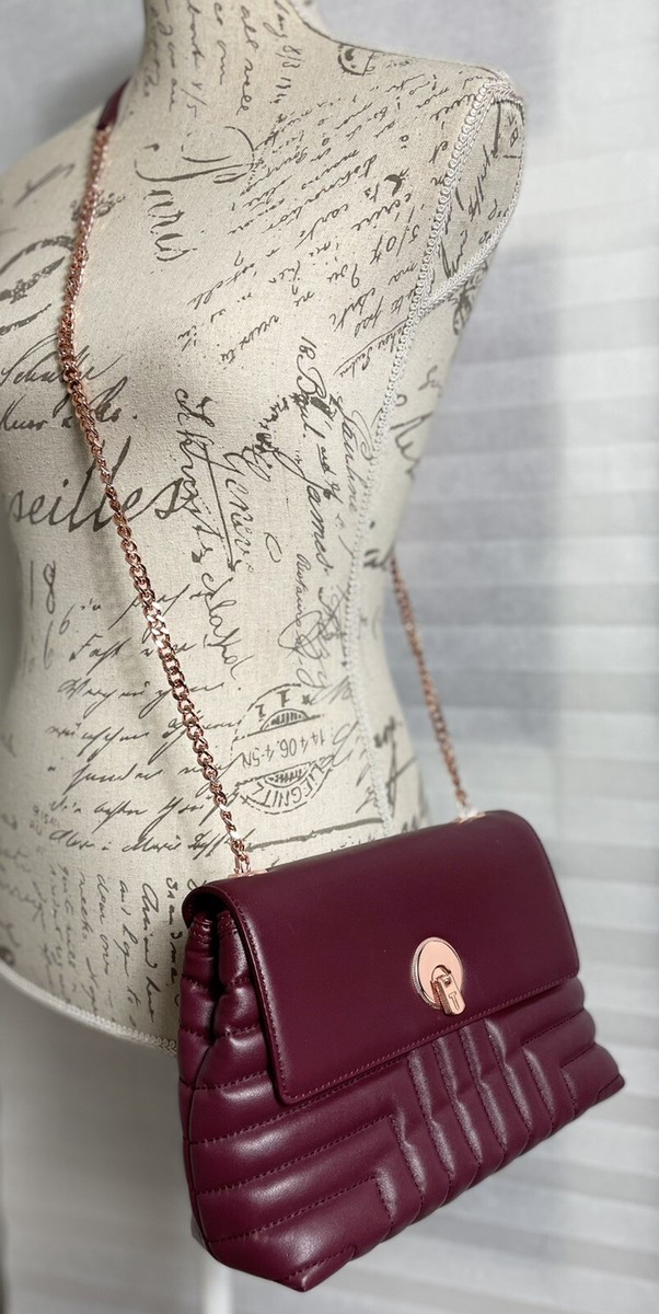 Ted Baker Chain Detail Leather Bag Deep Purple Never Used