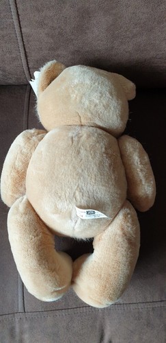 Oso de peluche articulado marrón miel beige jade vintage juguete suave 15" - Imagen 2 de 9