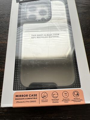 CASETiFY Mirror Case w/Magsafe for iPhone 15 PRO Silver with Black