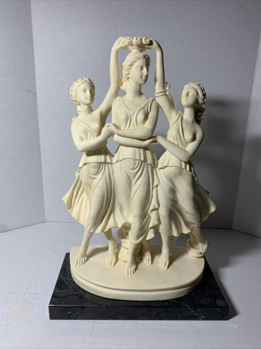 イタリア彫刻　A.Santini Vintage A.Santini Sculpture Figure Marble Alabaster Resin