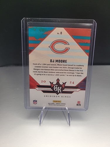 2024 Donruss #8 DJ Moore Gridiron Kings SP Chicago Bears - Picture 2 of 2