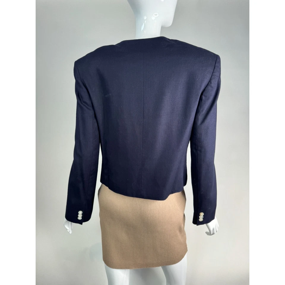 Chaqueta JH Collectibles Union Hecha en EE. UU. Talla 6 Azul Marino 85% Rayón, 15% Lino Foto 3 de 4