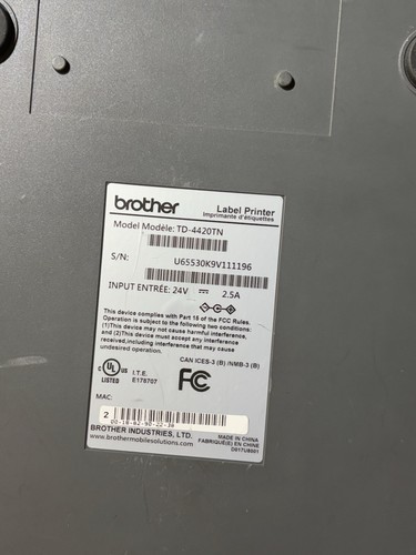 New Brother TD-4420TN Desktop Network Thermal Printer Label Tag Receipt Printer - Photo 9/9