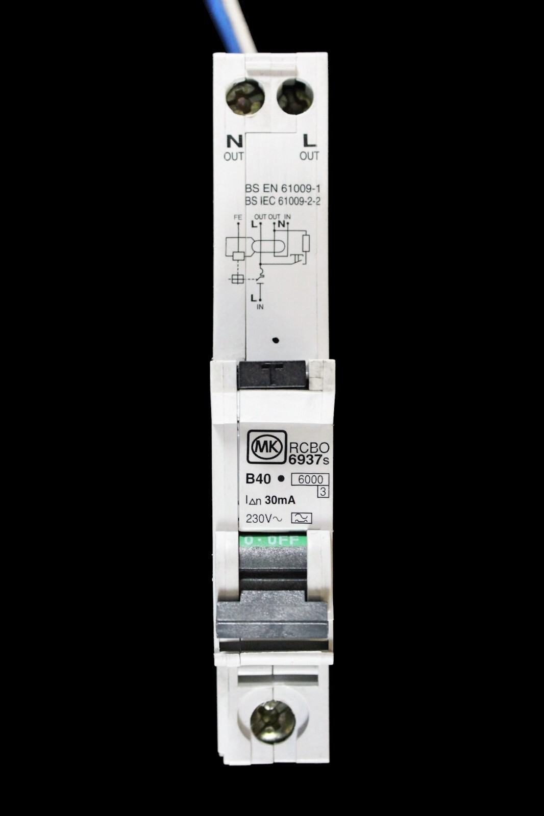 MK 40 AMP CURVE B 6kA 30mA RCBO TYPE A SENTRY 6937S