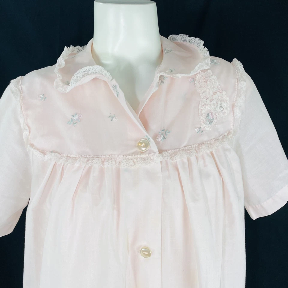 De Colección Sears Perma-Prest Mujer Rosa Bata y Camisón Rosa Encaje Talla 34/36 Foto 4 de 4