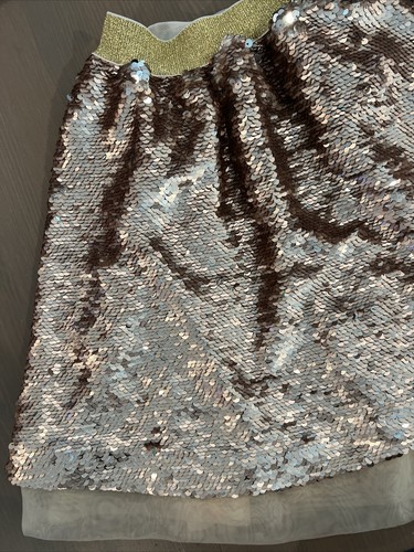 NWT Girl’s Kids PEEK Brand Sequined Gold Rust Holiday Skirt Size 8 FREE SHIPPING - Picture 2 of 7