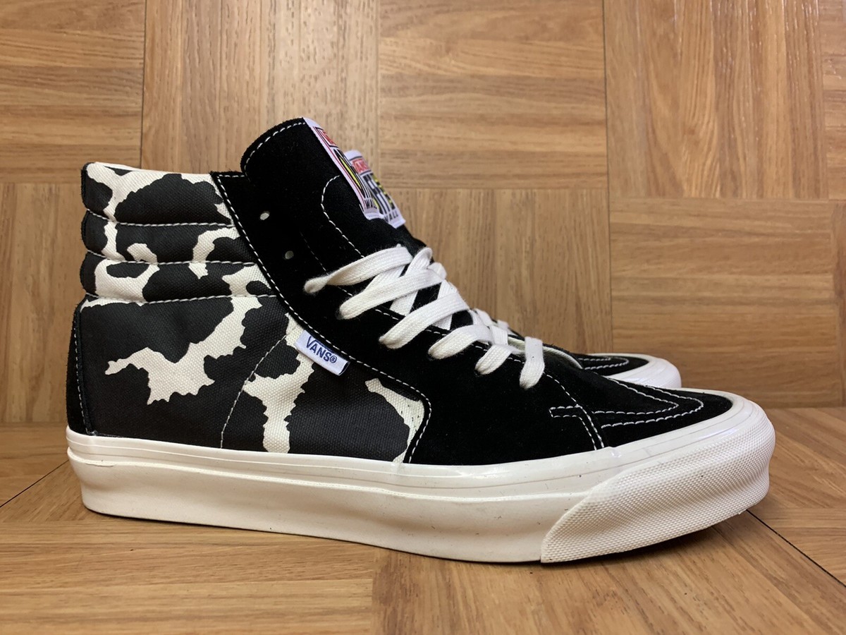 RARE🔥 VANS Sk8-Hi Cow Marshmallow Print Sz 9 Sneakers LE