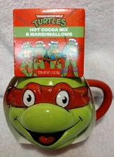 NEW! Teenage Mutant Ninja Turtle Mug Cup RAPHAEL Hot Cocoa Mix. SEALED. 