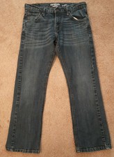 Boot Cut Denim Blue Jeans - Mens 
