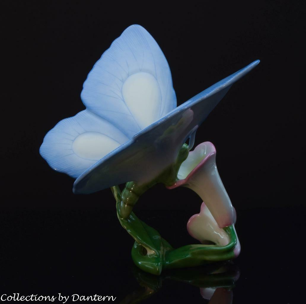 Herend Porcelain Large Blue Butterfly on Pink Flowers C-B 9305 | eBay