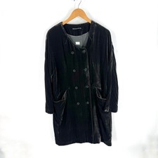 Poetry Gray Velvet Silk Blend Long Sleeve Double Breasted Jacket Sz 8
