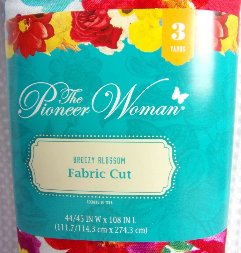 Tela Pioneer Woman Breezy Blossom corte 3 yardas 100 % algodón 44" W x 108" L NUEVO Foto 2 de 4