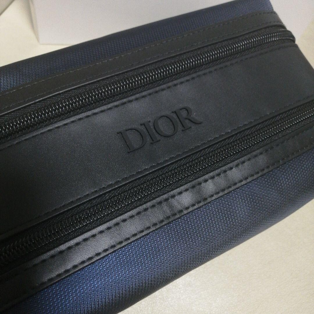 DIOR Homme Novelty pouch Navy x Black 2 zippers w/box