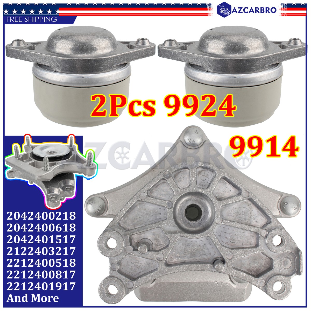 Engine & Transmission Mounts 3 Set For Mercedes 10-11 W212 E350 4