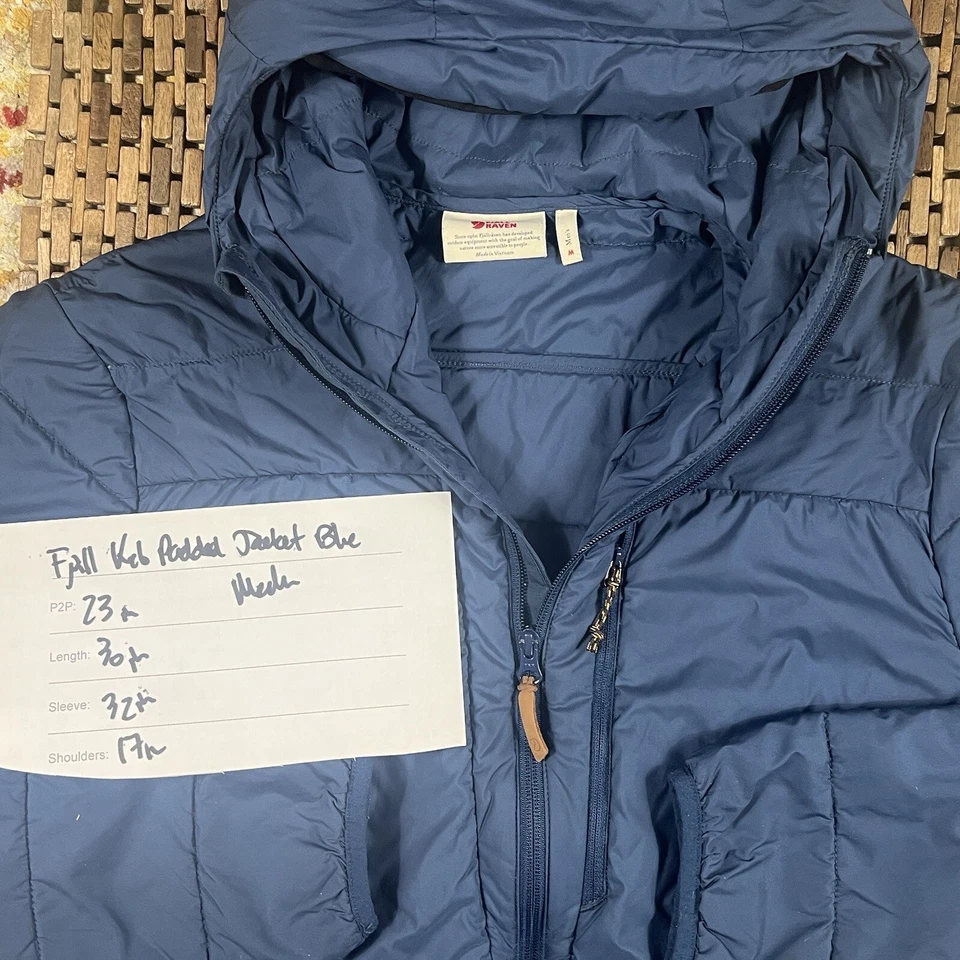 Fjallraven Fjällräven Keb Hooded Puffer Jacket Full Zip Blue Padded Men’s Medium Foto 4 de 4