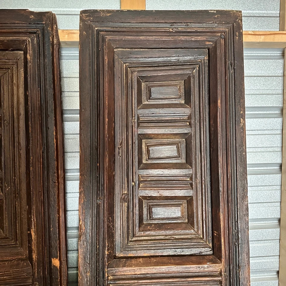 Antique Solid Heavy Double Doors 74.5" x 42"  - Image 4 of 4