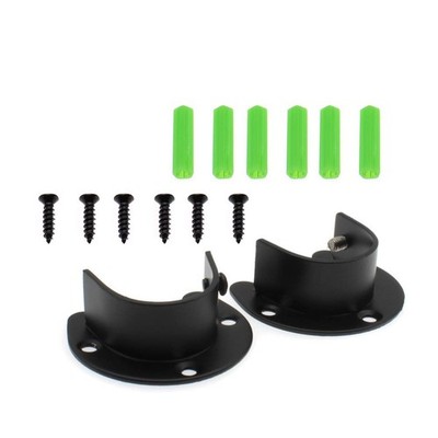 2 Pcs 1-1/4 Inch Wardrobe Clothes Closet Rods, End Supports Sockets Flange Fo...