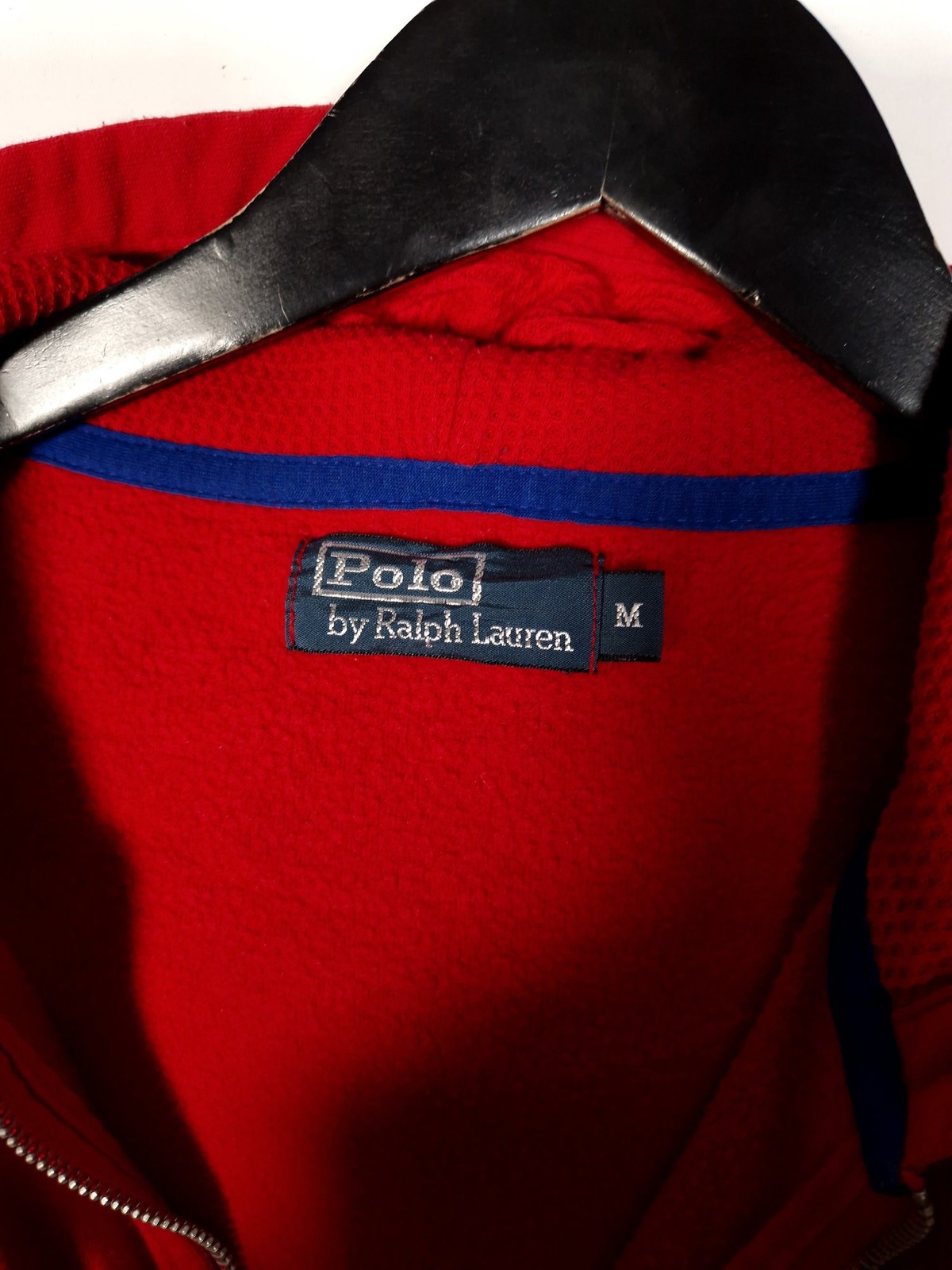 Polo Ralph Lauren Hoodie Size Medium Men's Red Full Zip Hooded Sweatshirt image 5