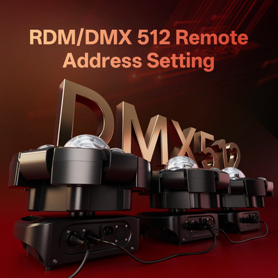 LED Moving Head Light 6 Arms RGBW Magic Ball Beam Laser Strobe DMX Remote Club