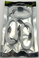 3x SATA III 6Gb/s Braided Data Cables White PC HDD SSD New